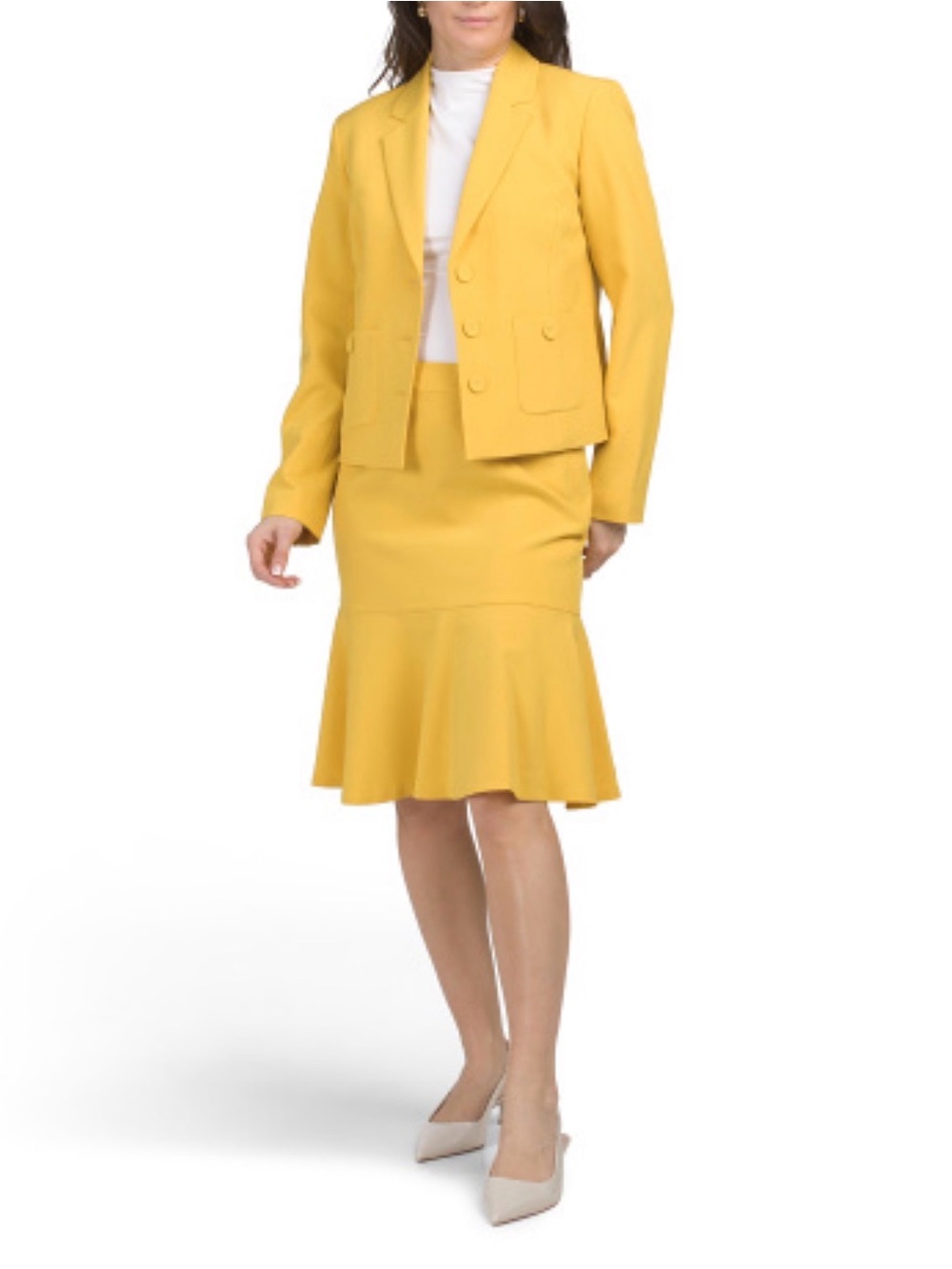 Le Suit Mustard Women's Suit